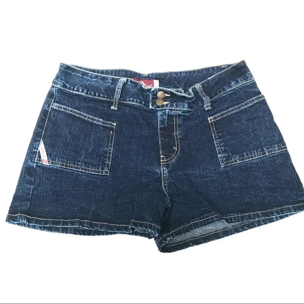 Jordache Retro dark wash vintage baggy denim jean shorts 11/12‎